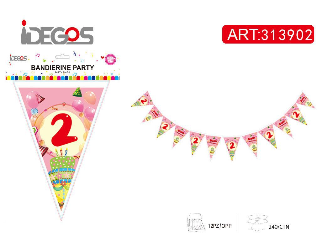 ACCE/FESTA BANDIERA CARTA N2 128G 12PZ 3.65M