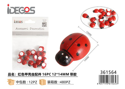 COCCINELLE ROSSE ADESIVE 12*14MM 16PZ