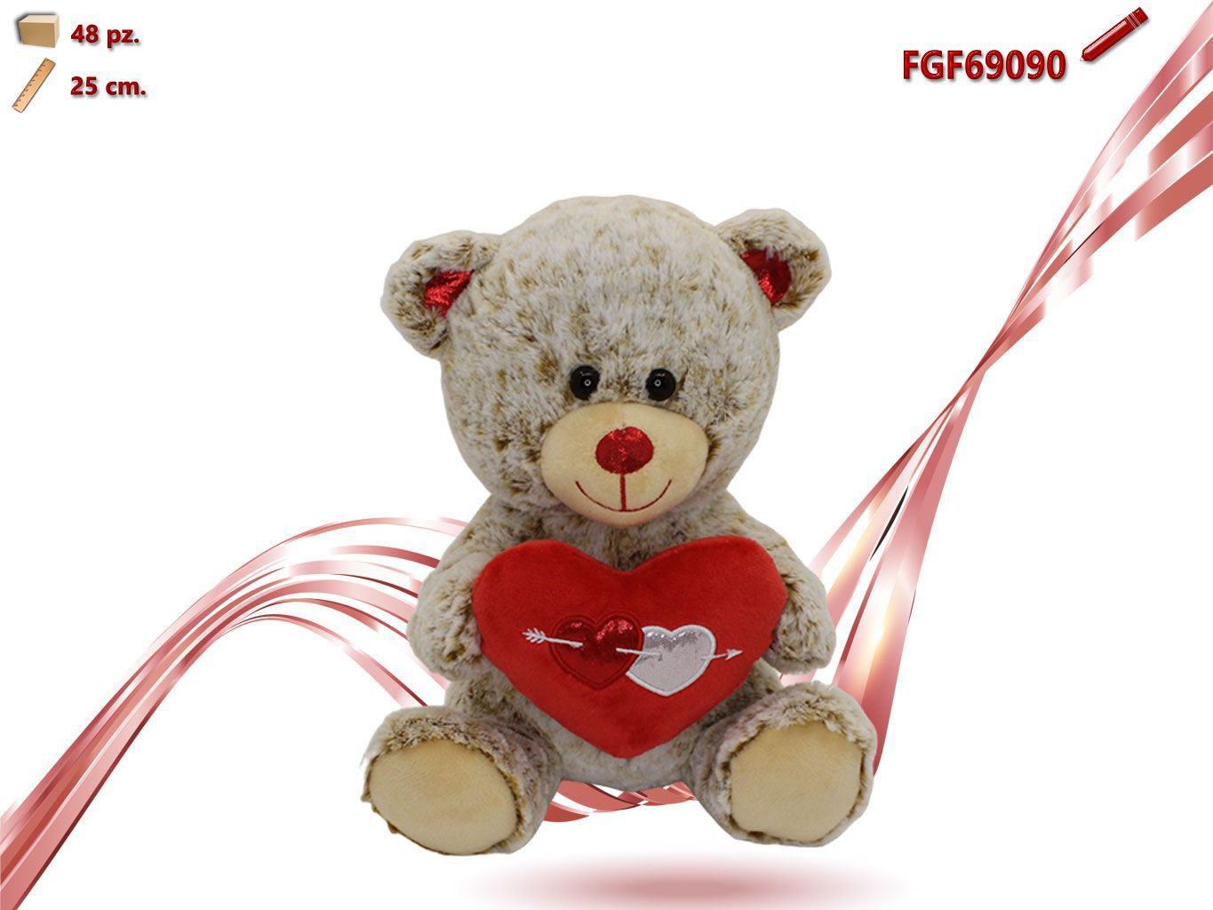 ORSO PELUCHE CON CUORE ASS