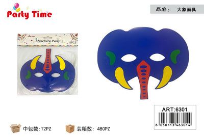 *MASCHERA PARTY ELEFANTE 6PCS