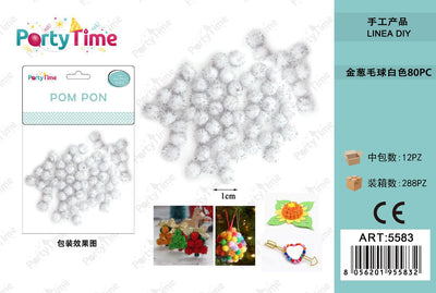 *POM PON 1CM 80PZ BIANCA