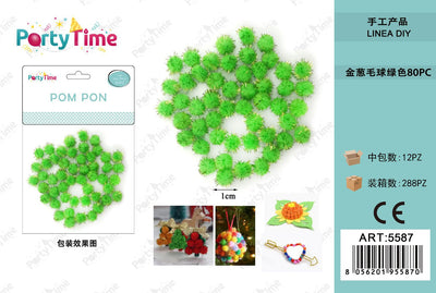 *POM PON 1CM 80PZ VERDE