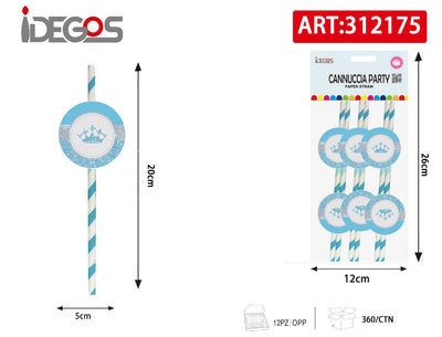 CANNUCCE DI CARTA A CORONA CELESTE