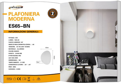 APPLIQUE ESTERNO/12W/4000K/BIANCO