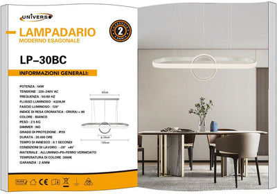 LAMPADARIO DA SOFFITTO/53W/3000K