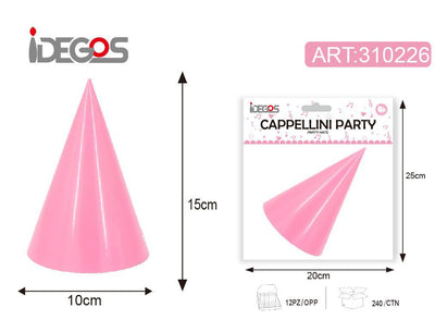 ACCESSORI FESTA CAPPELLO CARTA 210G 6PZ ROSA