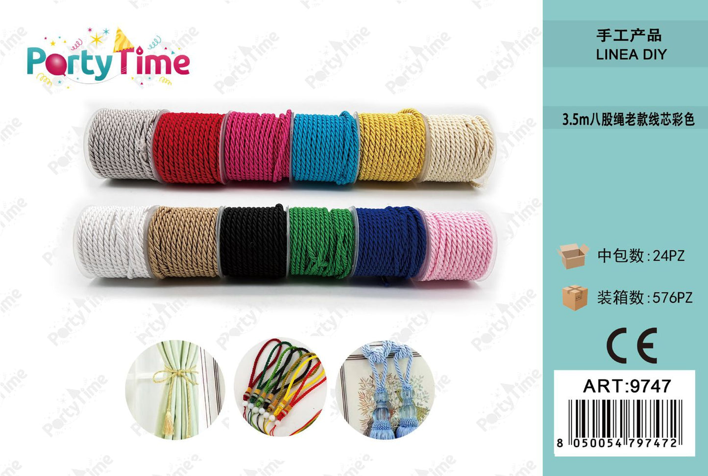 *CORDONCINO PER DIY 3.5m COLORE MISTO