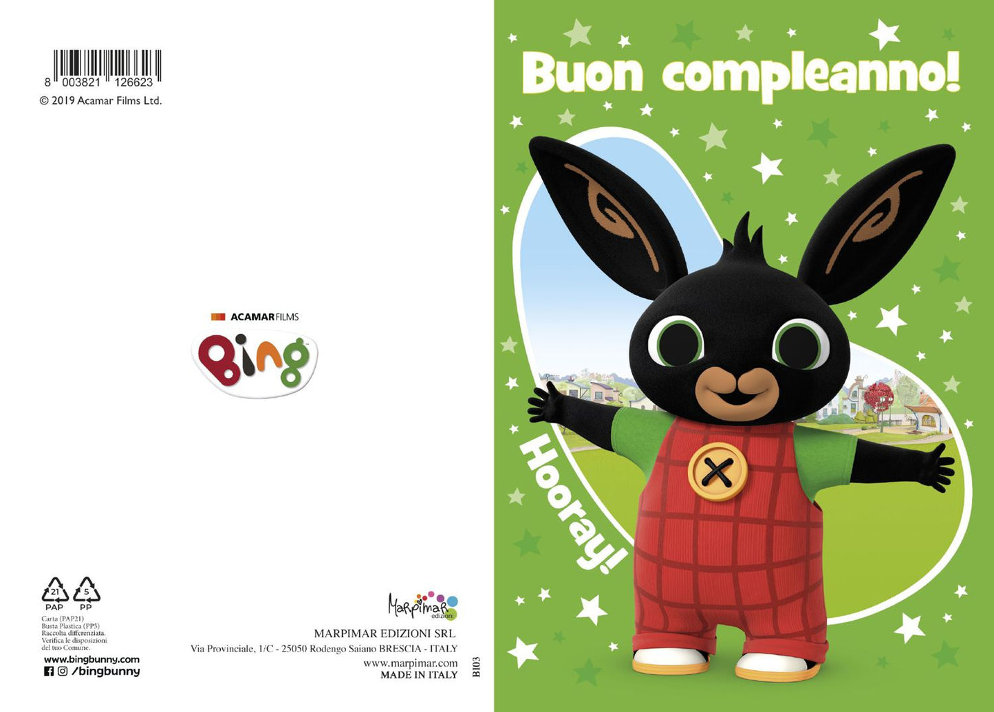 BIGLIETTO BUON COMPLEANNO BING