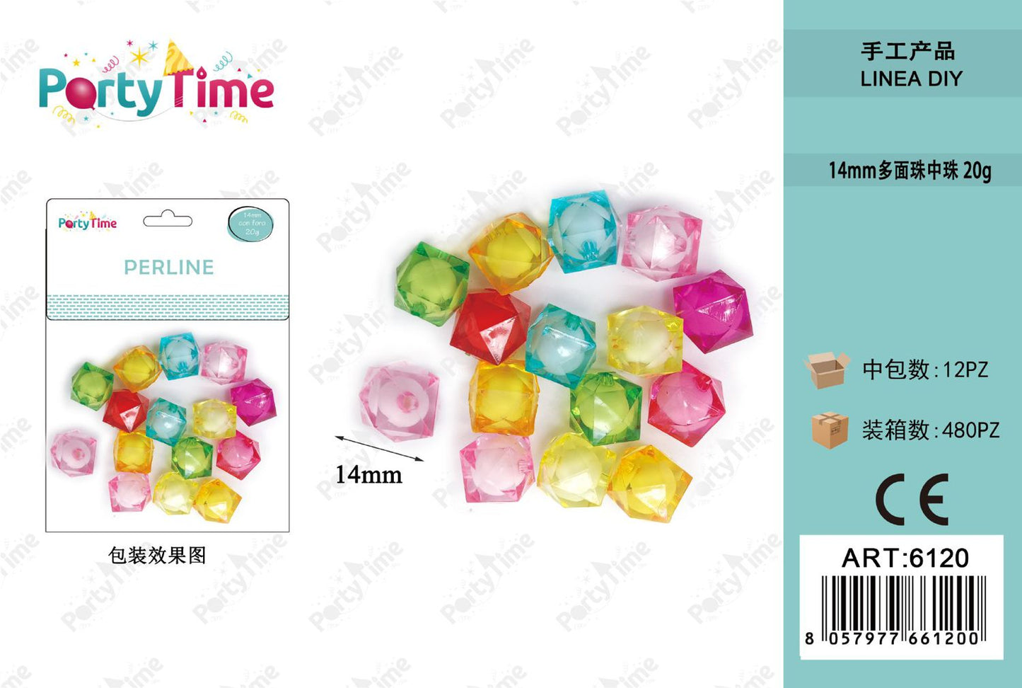 *PERLINE COLORE MISTO 14mm