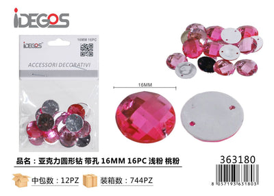 ACC/DECORATIVI CRISTALI ROSA 16MM 16PZ