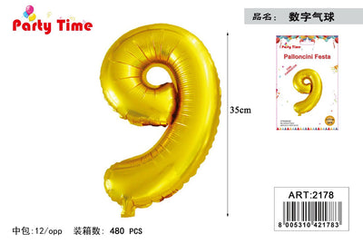 *35 CM PALLONCINO IN ALLUMINIO ORO 9