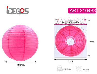 ACCESSORI FESTA LANTERNA FILO ACCIAIO 30CM 1PZ MAGENTA