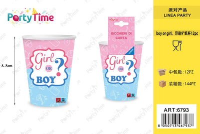 *BICCHIERI DI CARTA 'BOY OR GIRL'