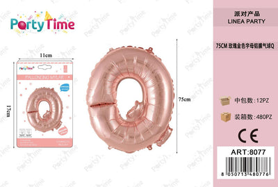 *75CM PALLONCINO IN ALLUMINIO ROSA ORO Q