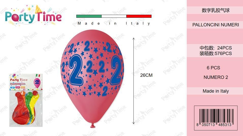 *BUSTINA PALLONCINO PZ6 NUMERO 2