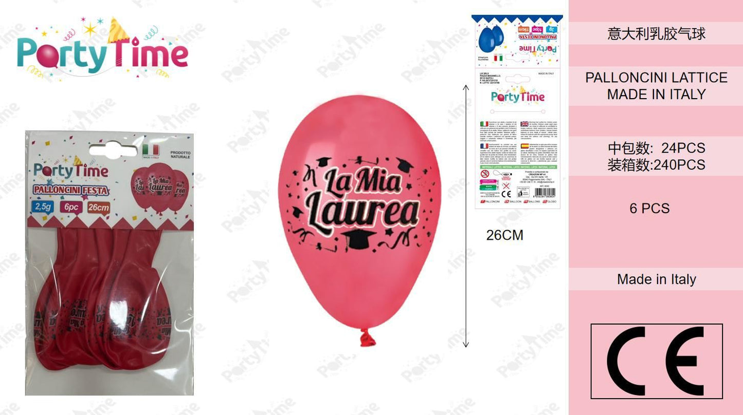 * BUSTE PALLONCINI GOMMA  GD90 LA MIA LAUREA 6 PZ