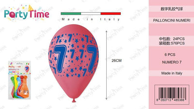 *BUSTINA PALLONCINO PZ6 NUMERO 7