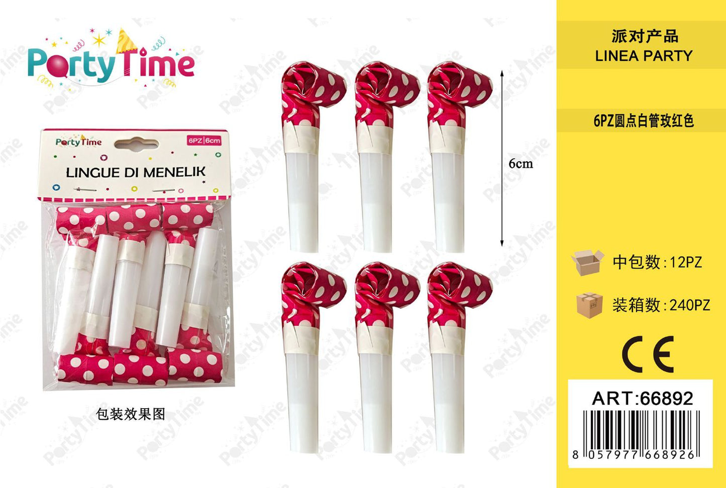 *LINGUE DI MENELIK 6PC 6CM FUCSIA