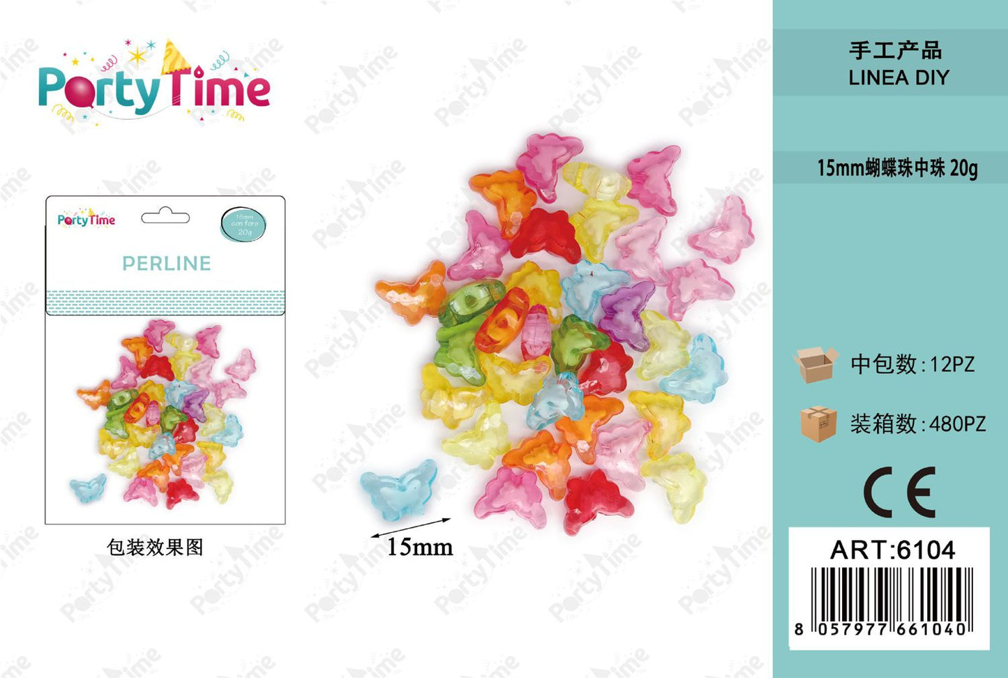 *PERLINE COLORE MISTO 15mm