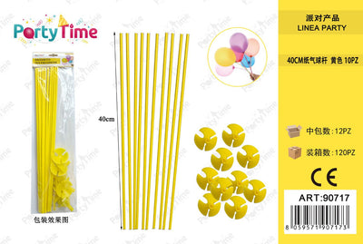 *BACCHETTA PALLONCINI 10PC 40CM GIALLO