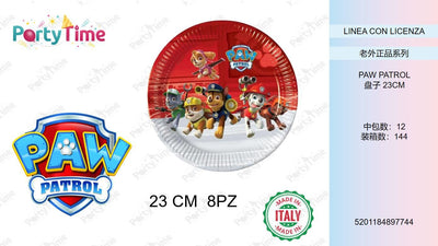 piatti carta paw patrol 23cm 8pz