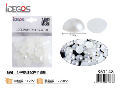 ACC/DECORATIVI A SEMICERCHIO DI PERLE BIANCO 14#