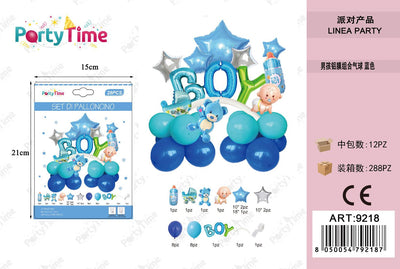 *SET DI PALLONCINI 'BOY' BLU 29PZ