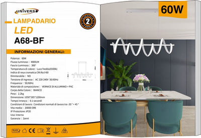 LAMPADARIO DA SOFFITTO/60W/6500K