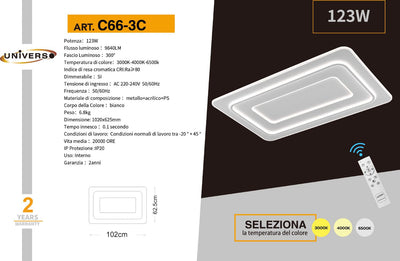 LAMPADARIO DA SOFFITTO/123W/3000K-6500K