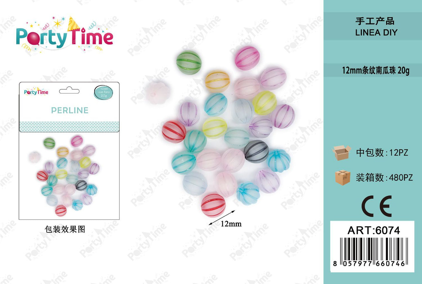 *PERLINE COLORE MISTO 12mm