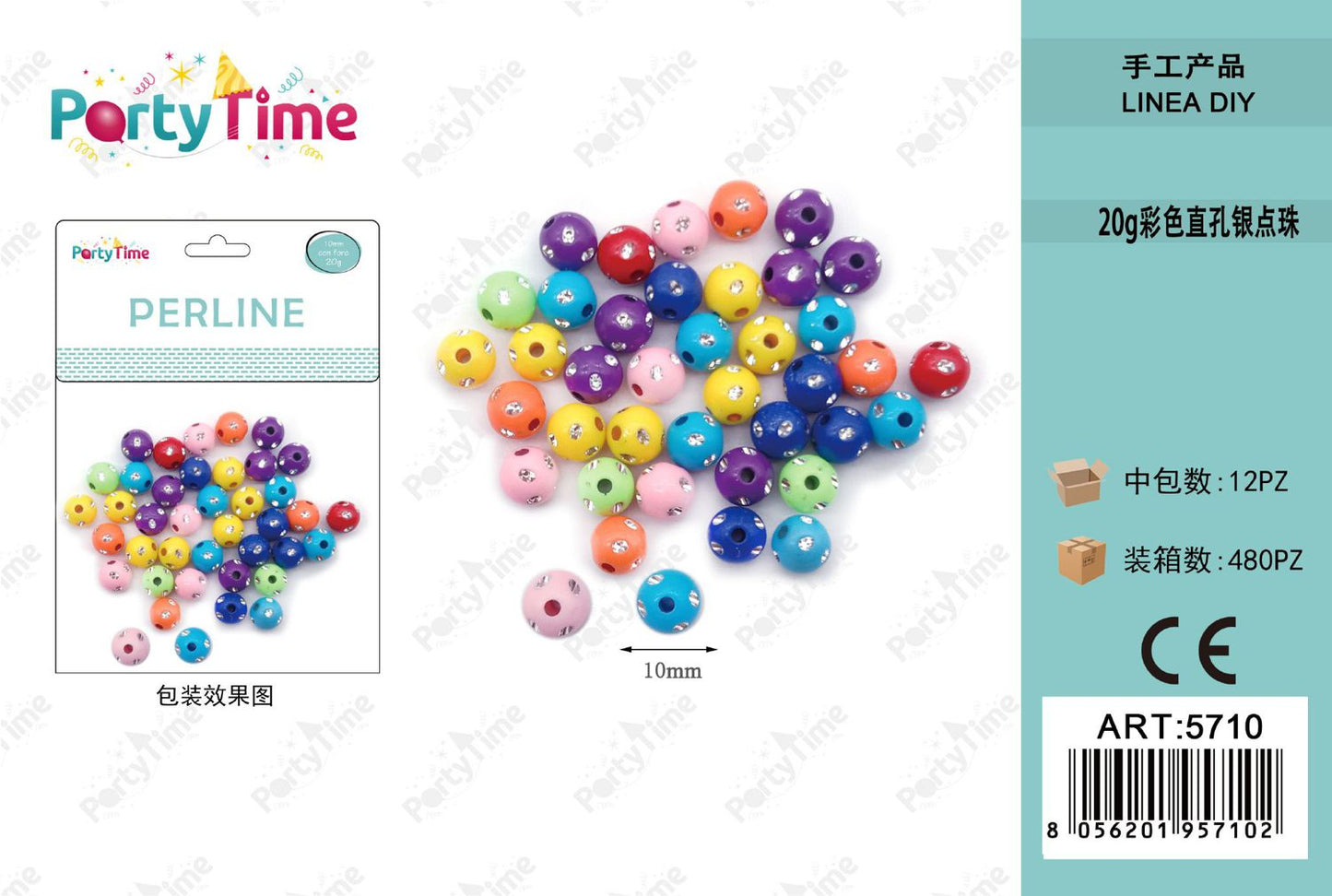 *perline colore misto 10mm