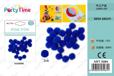 *POM PON 2CM 25PZ BLU