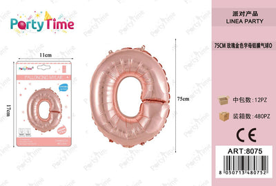 *75CM PALLONCINO IN ALLUMINIO ROSA ORO O