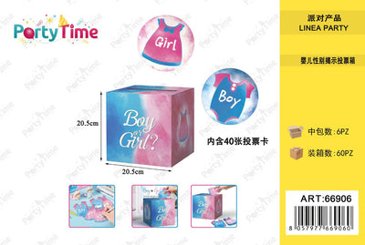 *scatola votazione per  boy girl 20.5x20.5  con 40pz di ticket