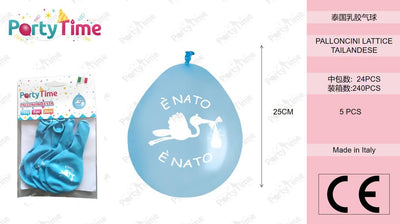 *Palloncino G90 5pz Nascita Celeste (It's a Boy)