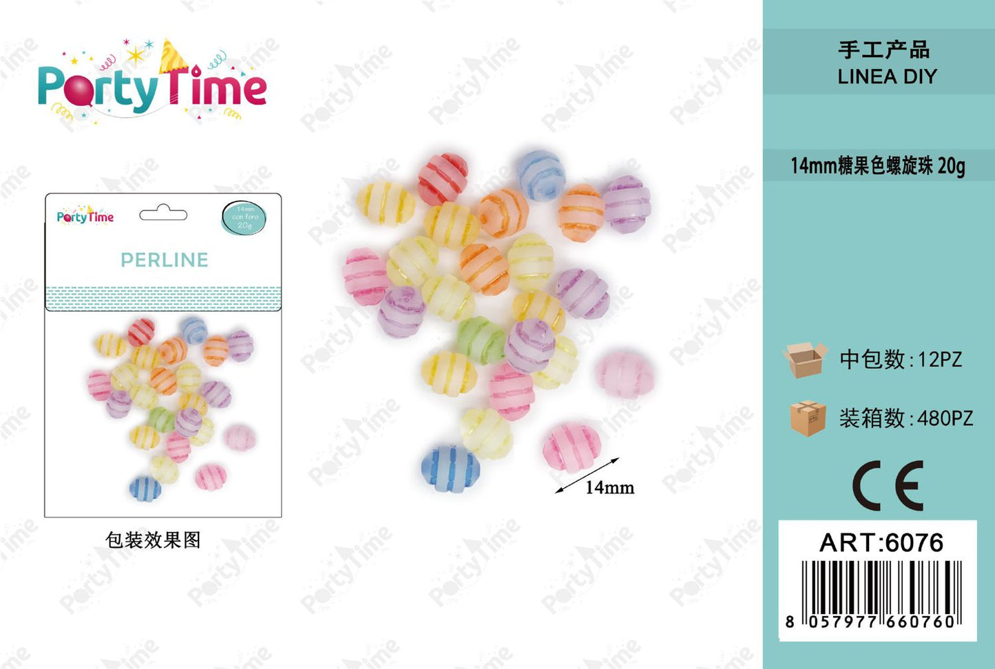 *PERLINE COLORE MISTO 14mm