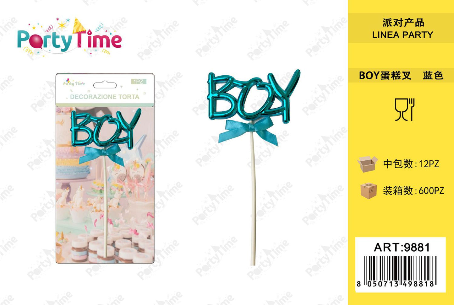 *decorazione torta 'boy' blu