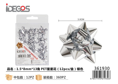 FIOCCO DA REGALO STELLE PET 1.5*8MM*13 12PZ