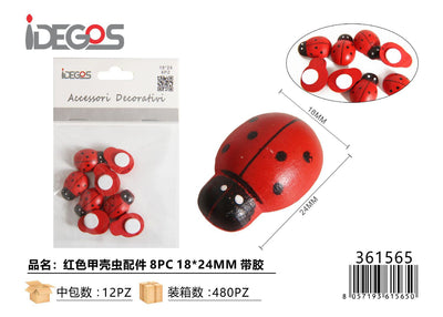 COCCINELLE ROSSE ADESIVE 18*24MM 8PZ
