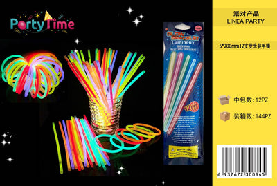 *BRACCIALLETTI FLUORESCENTE 5*200mm 12PZ