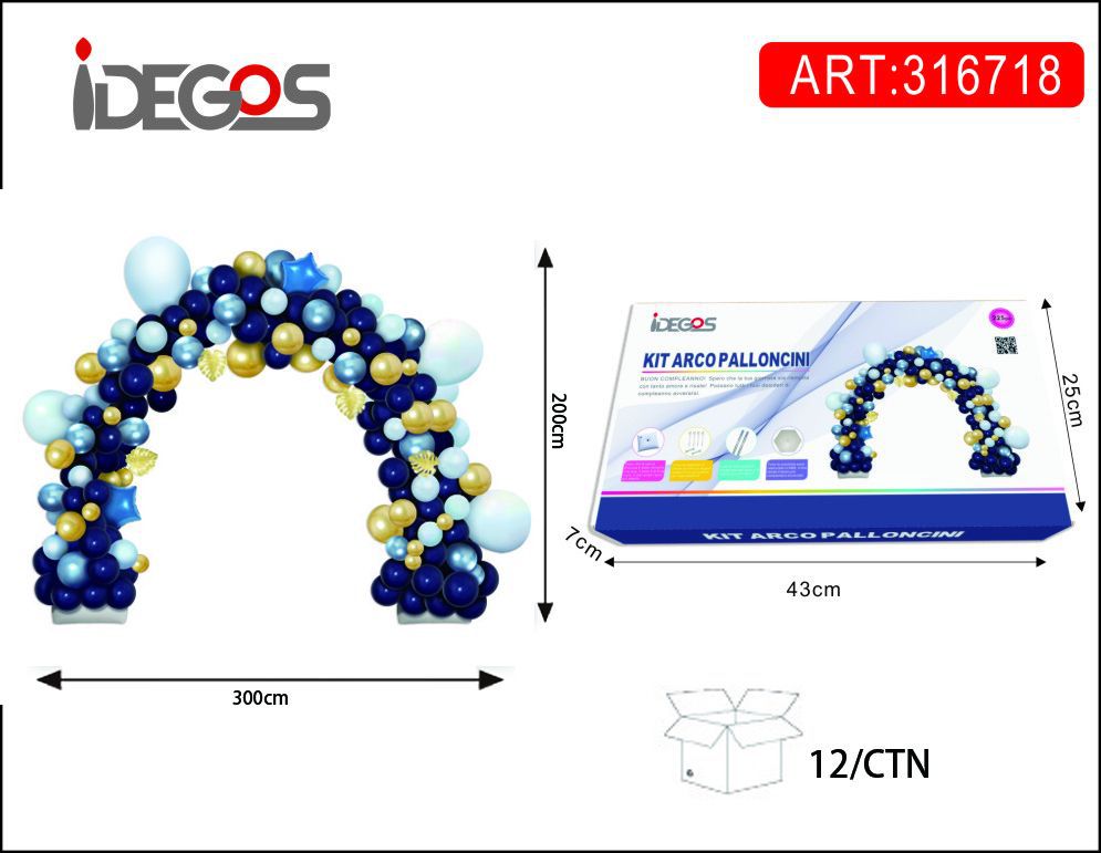 KIT ARCO PALLONCINI BLU E CELESTE