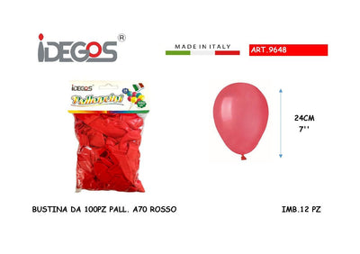 BUSTA DA 100 PALLONCINI ROSSO