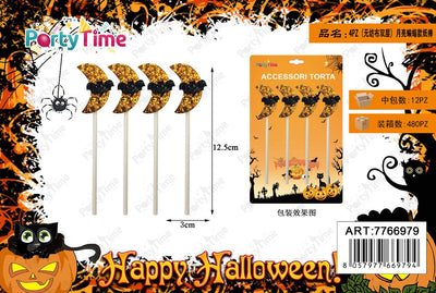 *12.5*3cm DECORAZIONE TORTA HALLOWEEN 4pz