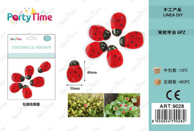 *COCCINELLE ADESIVE 30x40mm  6P