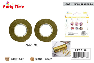 *5MM*10M NASTRO DI PALLONCINO 2PZ ORO