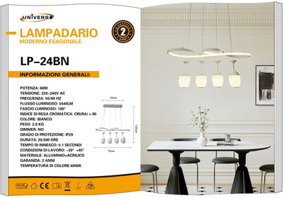 LAMPADARIO DA SOFFITTO /68W/4000K