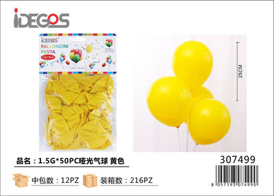 PALLONCINI IN LATTICE GIALLO 50PZ 1.5G