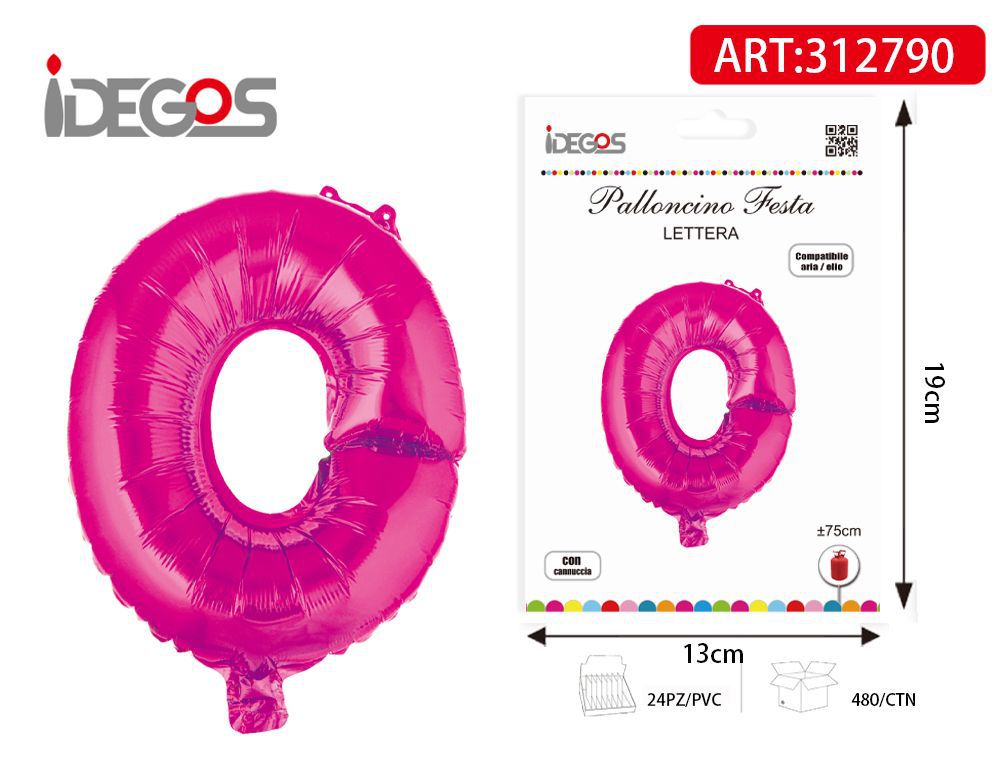 PALLONCINO 75CM ROSA LETTERE O