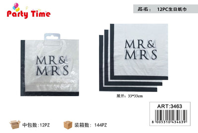 *TOVAGLIOLI DI CARTA MR&MRS 33*33CM 12PC