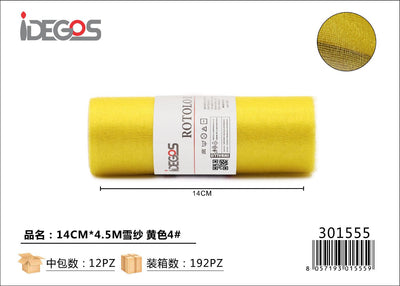 ROTOLO DI ORGANZA CHIFFON 14CM*4.5M GIALLO